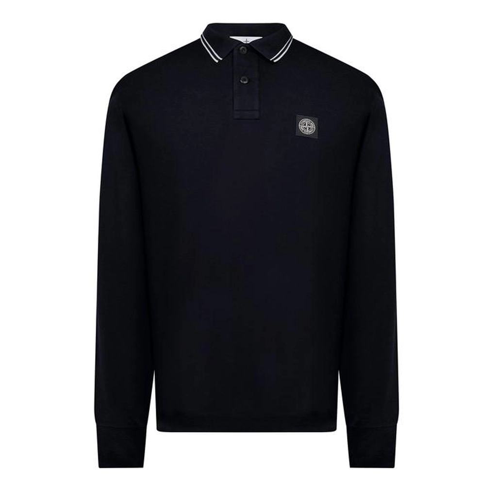 Stone Island Men'S Logo Cotton Compass Patch Polo Shirt - Blue